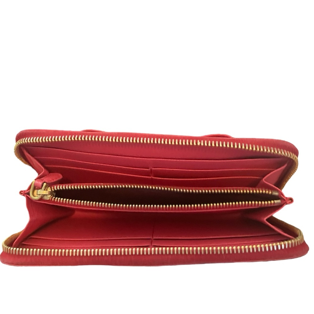 COA🍓PRADA🍓Strawberry🍓Saffiano Leather Bow Continental Wallet - Picture 4 of 8